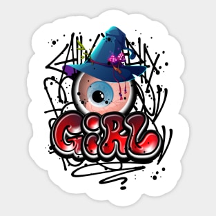 Graffit Monster Eye Girl Family Sticker